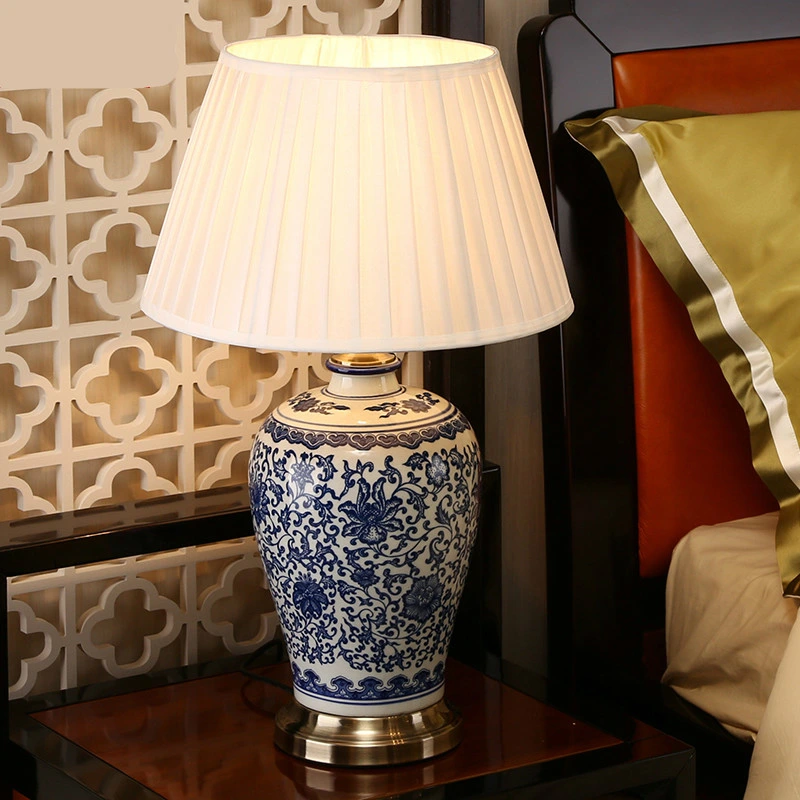 Ceramic Dimmer LED Table Lamp Chinese Porcelain Foyer Porcelain Table Lamp (WH-MTB-111)