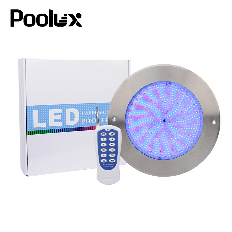 RGB Color 3mm Slim 24watt RGB Color 304 Stainless Steel Pool Lighting Lamp with Remote Controller Factory in China