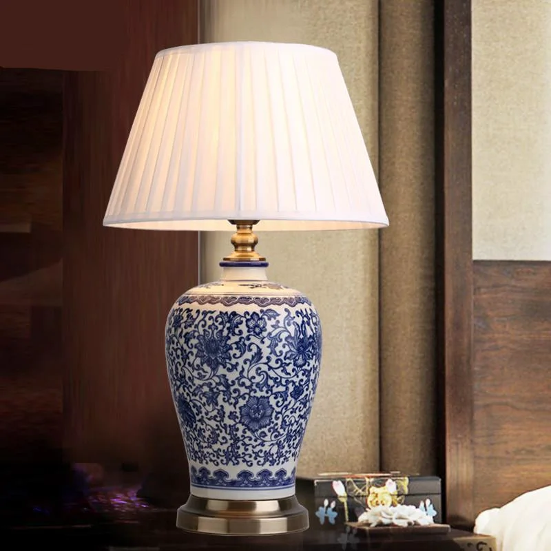 Ceramic Dimmer LED Table Lamp Chinese Porcelain Foyer Porcelain Table Lamp (WH-MTB-111)